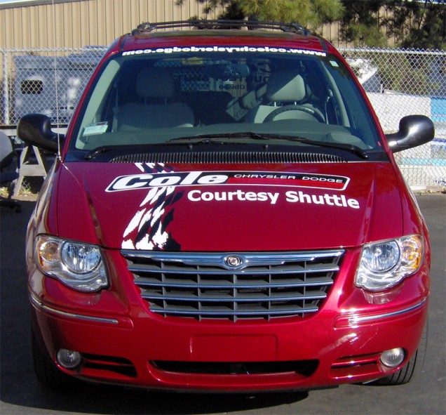 Vehicle Lettering for Cole's Courtesy Shuttle