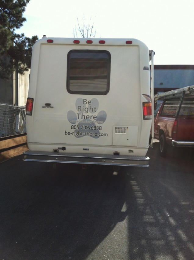 Vehicle Lettering for Be Right There Vet
