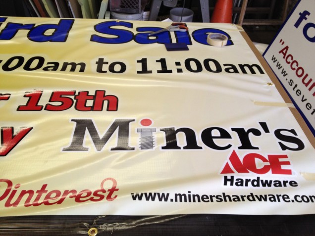 Banners for Miners Hardware
