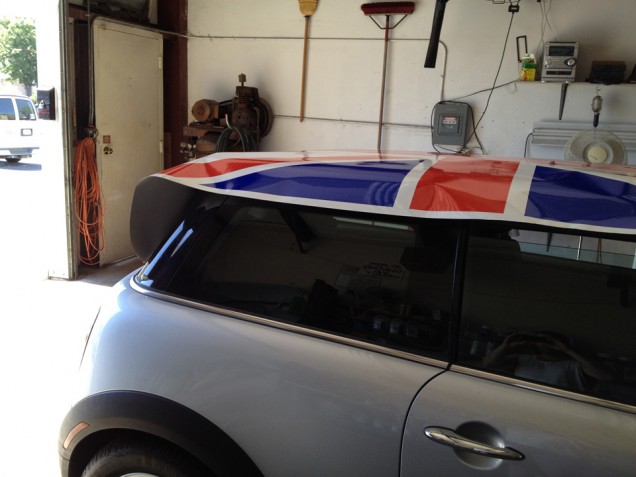 Mini Cooper Racing Stripes and Roof Wrap