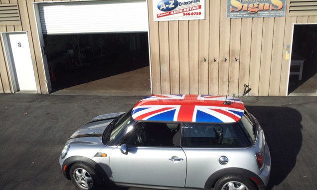Mini Cooper Racing Stripes and Roof Wrap