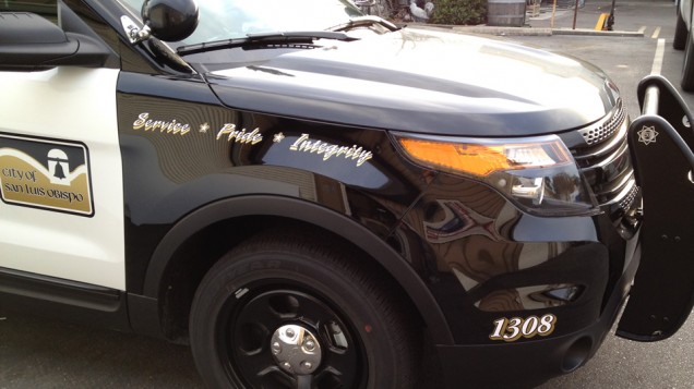 Vehicle Lettering for SLO Police Department