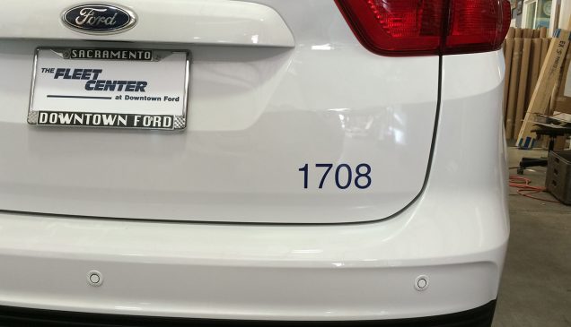 Fleet Vehicle Lettering on Ford C Max for City of SLO