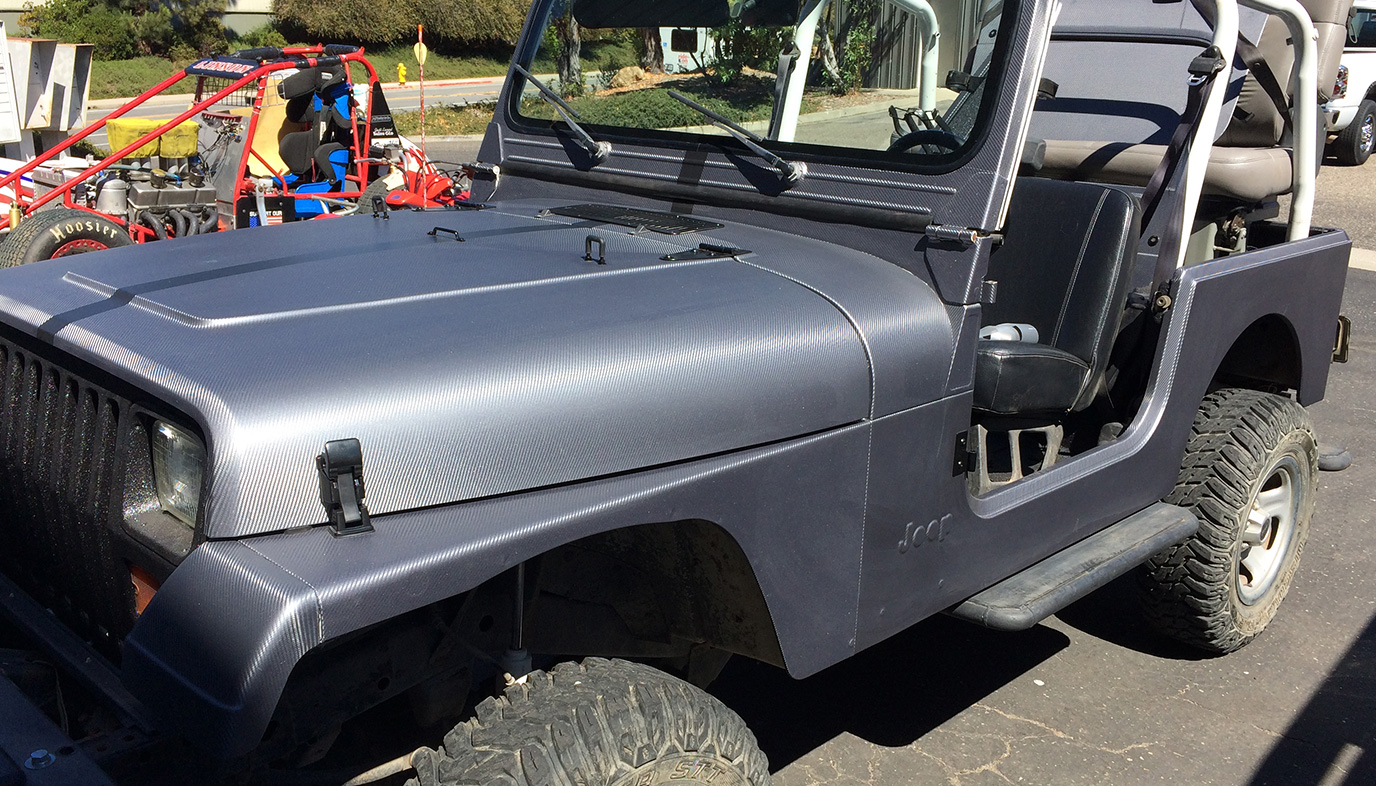 Gray Carbon Fiber Jeep Wrap - Linson Signs