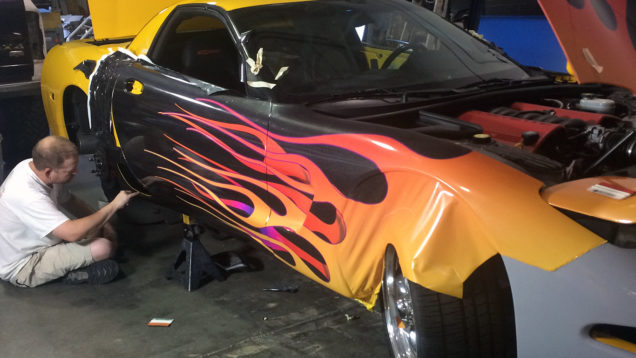 Corvette Metallic Flame Full Vehicle Wrap